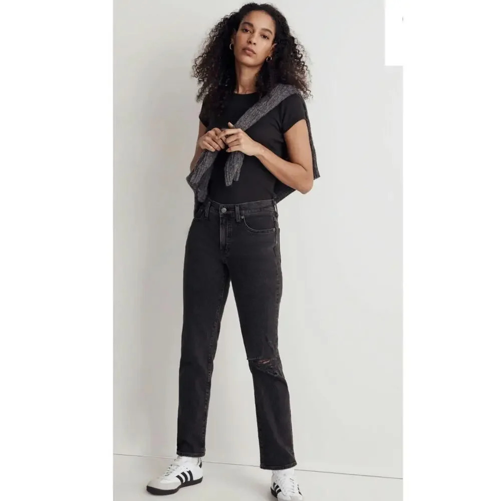 Madewell Black Mid-Rise Perfect Vintage Straight Jean